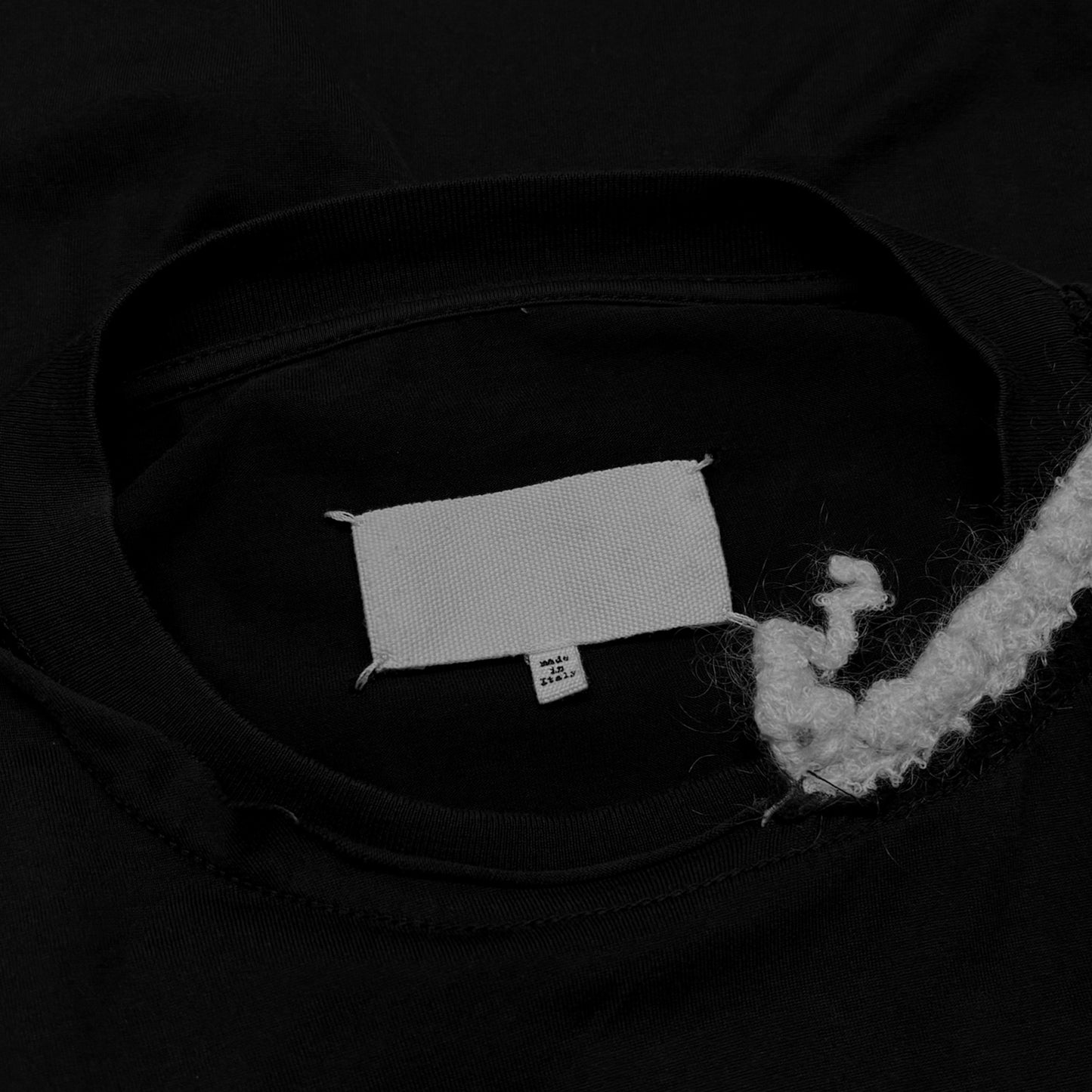 MAISON MARGIELA EMBROIDERD TRIM COTTON & MOHAIR TEE
