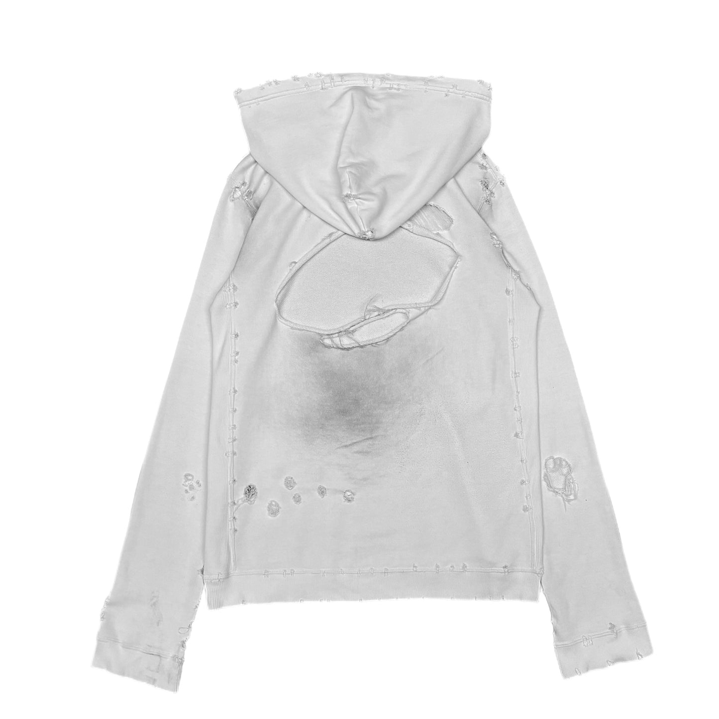 NUMBER (N)INE SS'02 MODERN AGE TRASHED HOODIE
