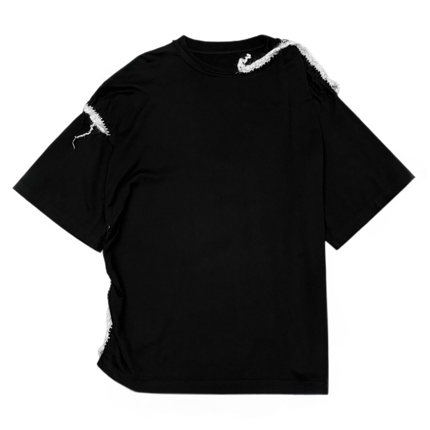 MAISON MARGIELA EMBROIDERD TRIM COTTON & MOHAIR TEE