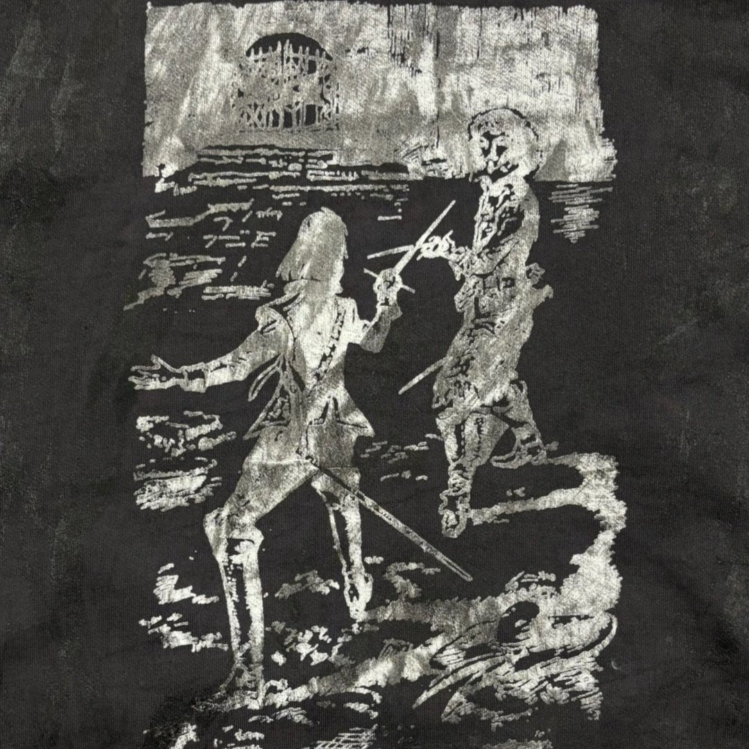 “THREE MUSKETEERS” TRIPPIE GLUCK PAINTED DISTRESSED FUME HOODIE