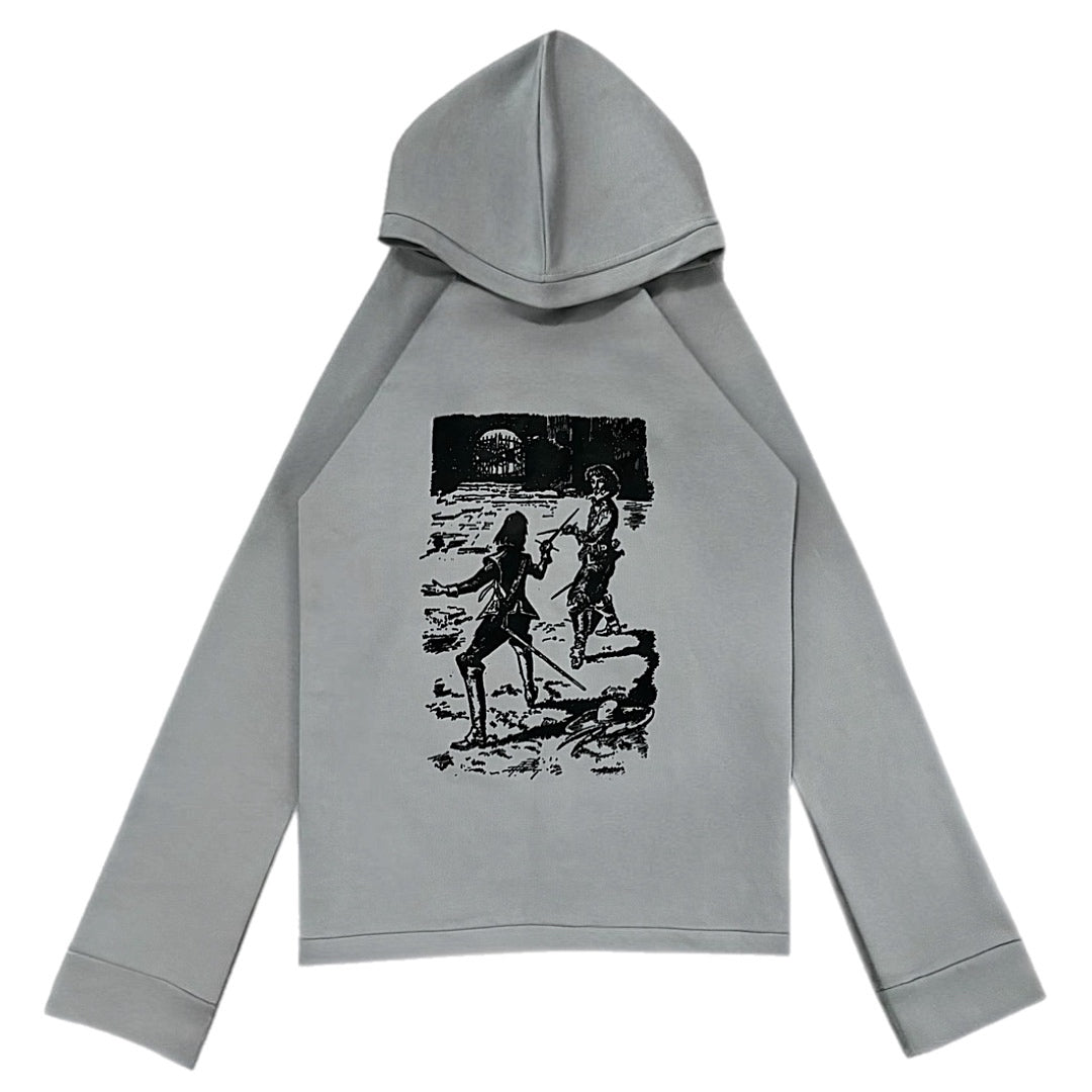 “THREE MUSKETEERS” TRIPPIE GLUCK LIGHT GREY HOODIE