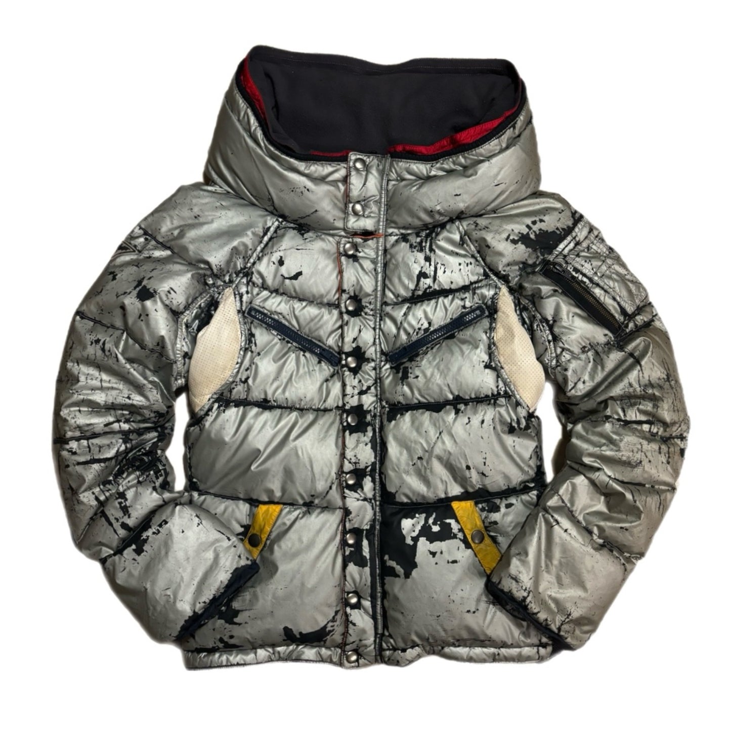 LE GRAND BLEU [ L.G.B ] BONO 5 CRACKED SILVER PUFFER JACKET