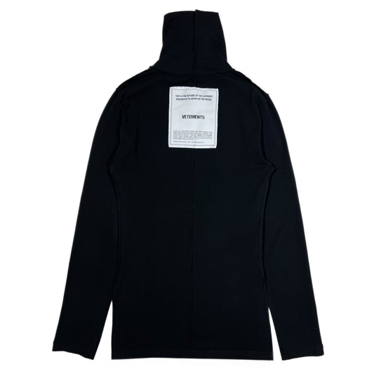 VETEMENTS BLACK FITTED INSIDE-OUT TURTLENECK