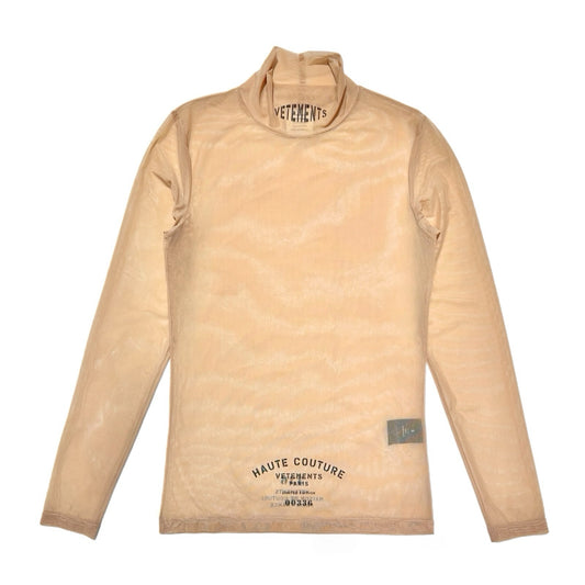 Vetements Beige Haute Couture Logo Turtleneck