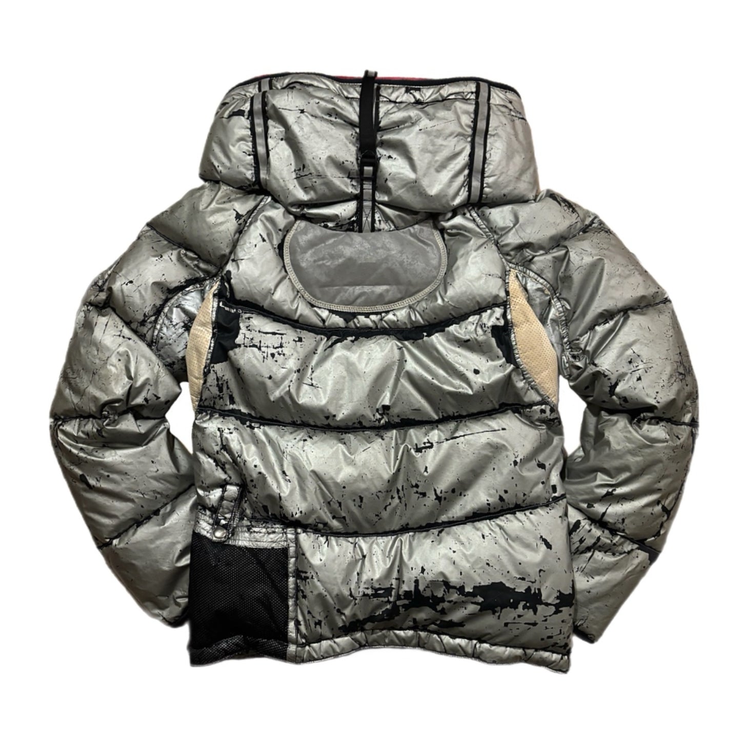 LE GRAND BLEU [ L.G.B ] BONO 5 CRACKED SILVER PUFFER JACKET