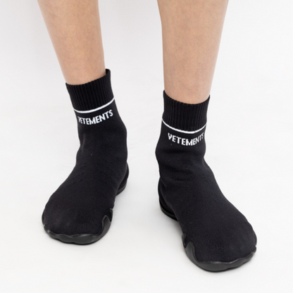 VETEMENTS BLACK SOCK SNEAKERS