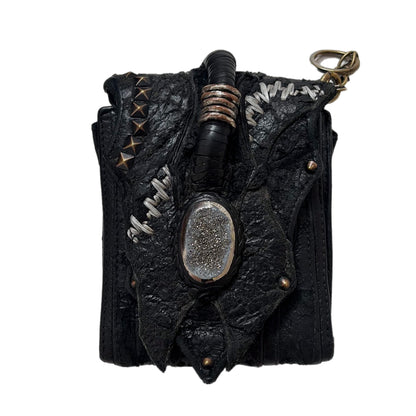 KMRII TRI-FOLD LEATHER STUDDED WALLET