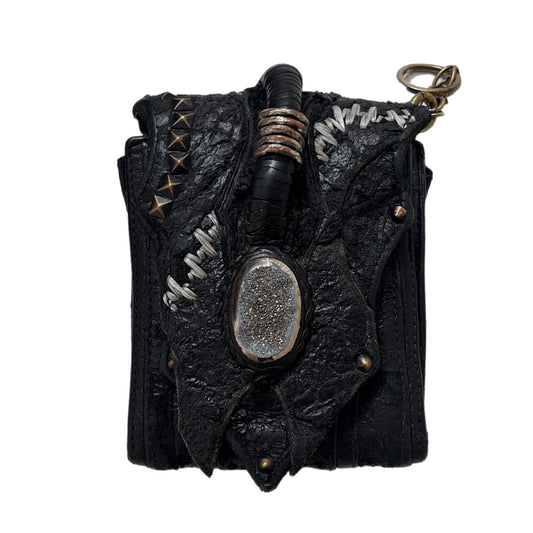 KMRII TRI-FOLD LEATHER STUDDED WALLET