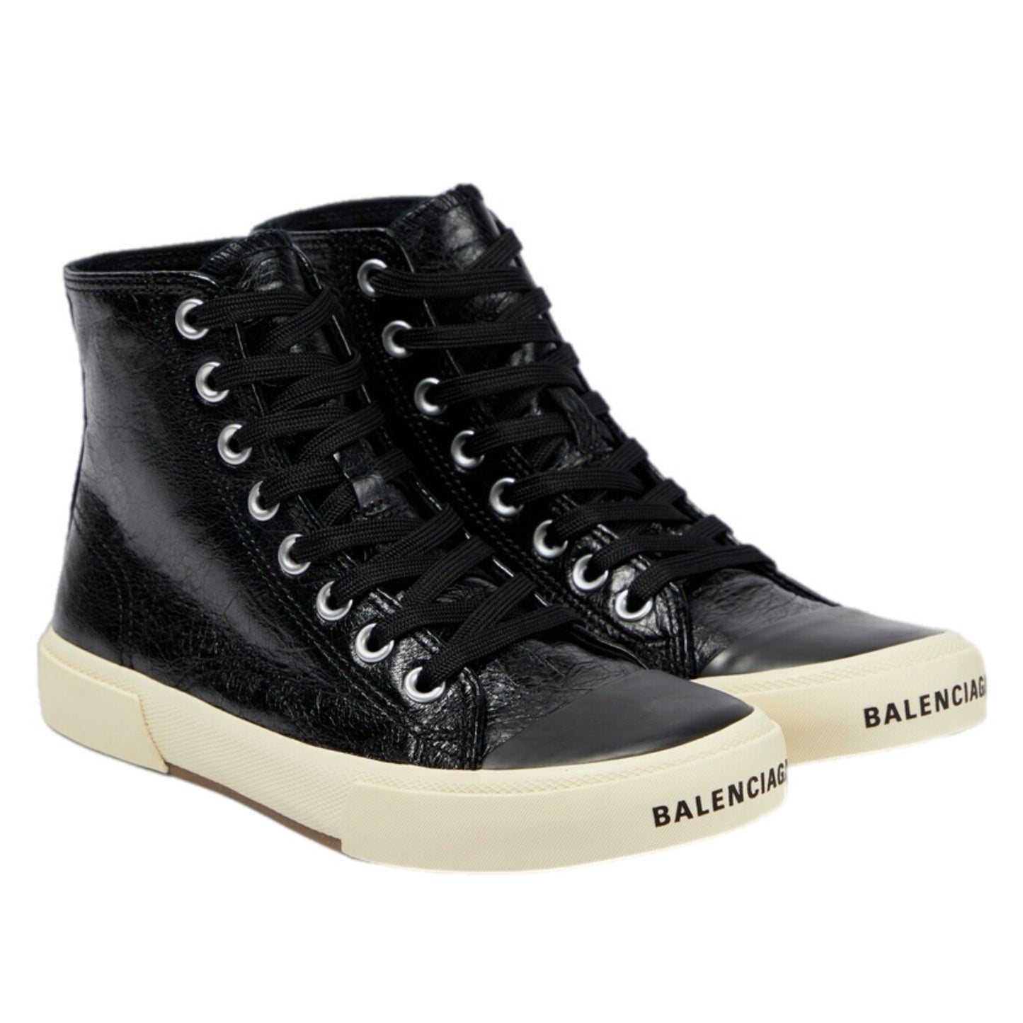 BALENCIAGA PARIS LEATHER HIGH TOP SNEAKERS