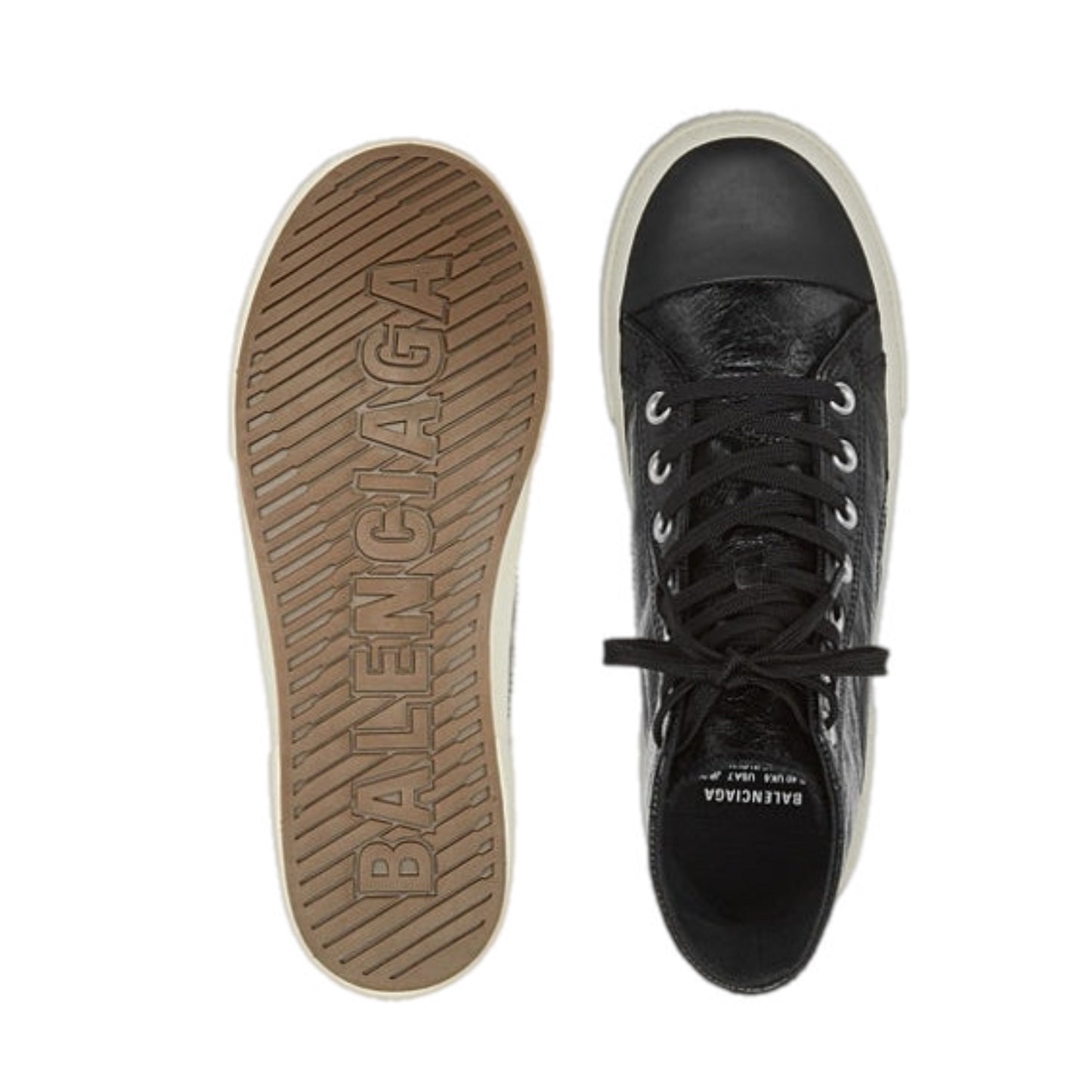 BALENCIAGA PARIS LEATHER HIGH TOP SNEAKERS