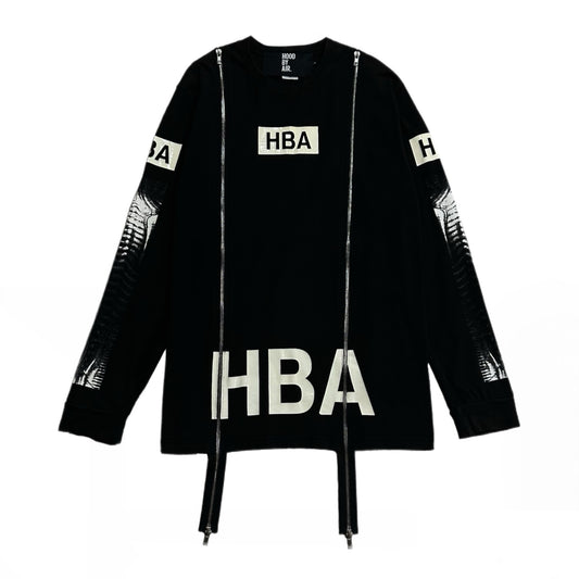 HOOD BY AIR X-RAY SKELETON ZIPPED LONGSLEEVE